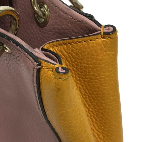 GUCCI Bamboo Shopper Pink Orange Leather Handbag bran570-100425 - Picture 5 of 14